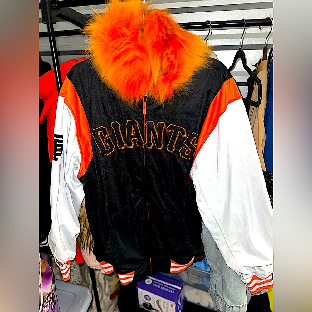 Customized Faux Fur Giants Jacket
